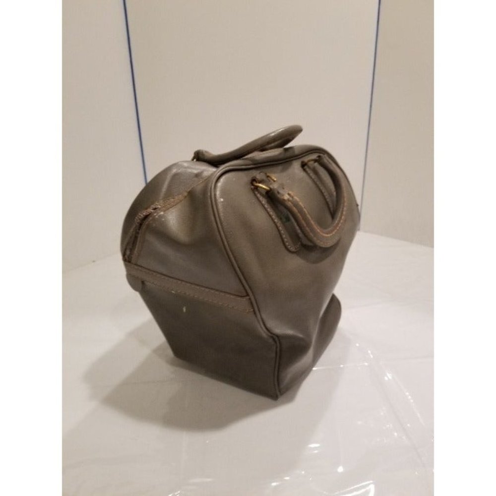 Vintage Brunswick Gray Leather Bowling Bag‎ 12 x 12 x 7